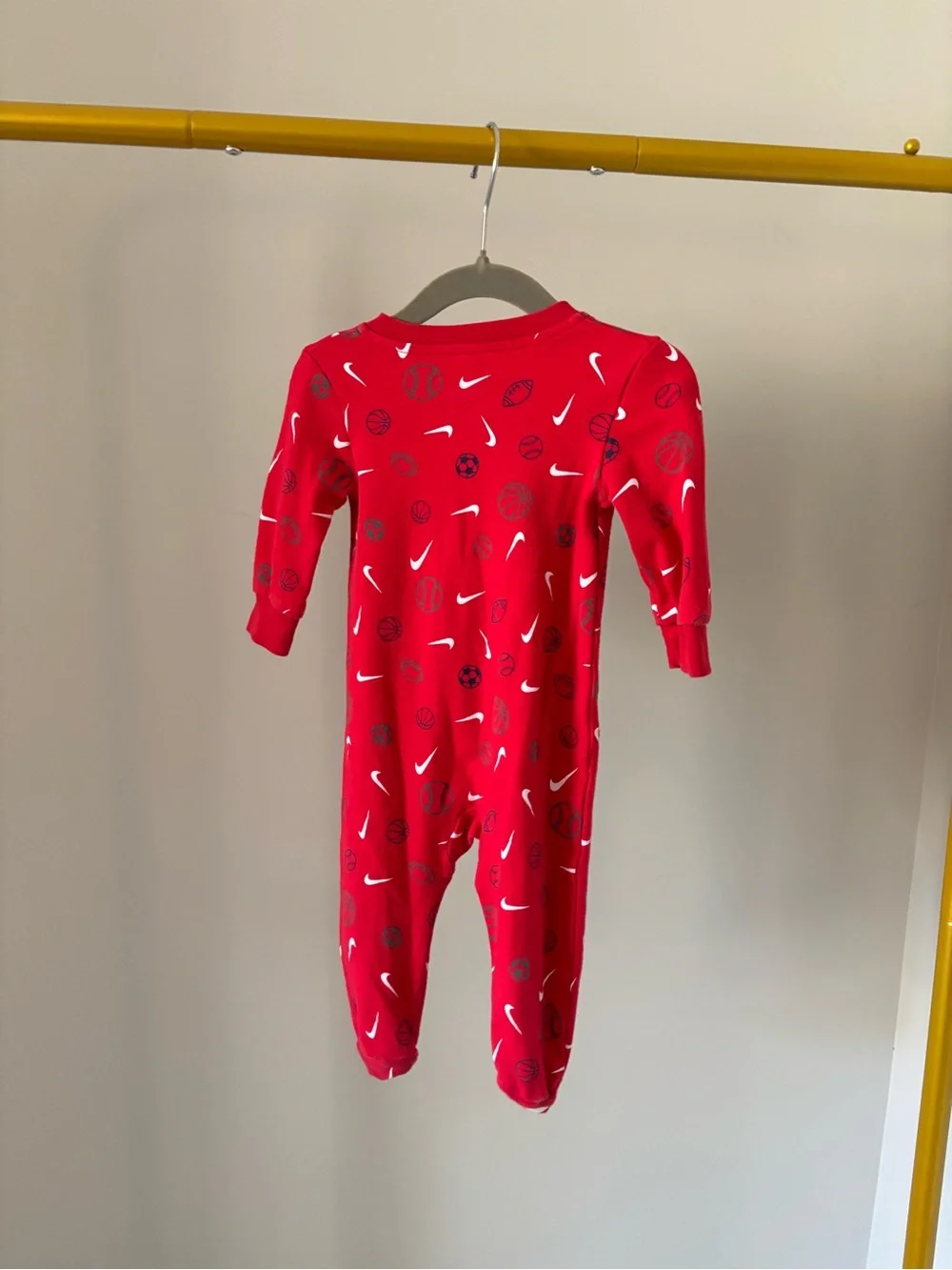 Nike Red Kids' One-Piece Footed Pajamas